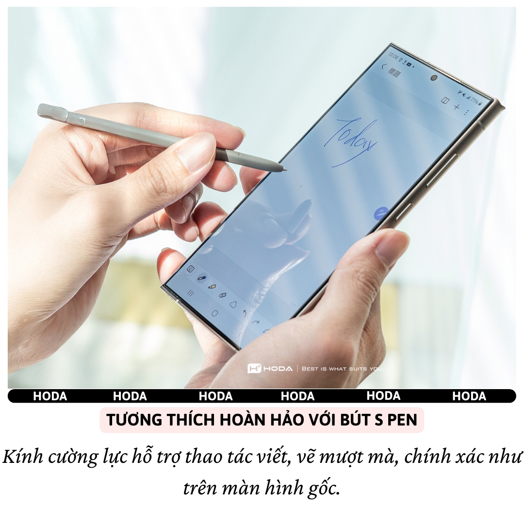 Kính cường lực Full viền màn hình cho Samsung Galaxy S24 Ultra / S25 Ultra / S26 Ultra hiệu Hoda 0.21mm - Kính Chống Xước 9H, Chống Nổ, Bảo Vệ Toàn Màn Hình iPhone, Nano Chống Bẩn, Trong Suốt Crystal Clear, Tăng Cường Gấp Đôi- Hàng nhập khẩu
