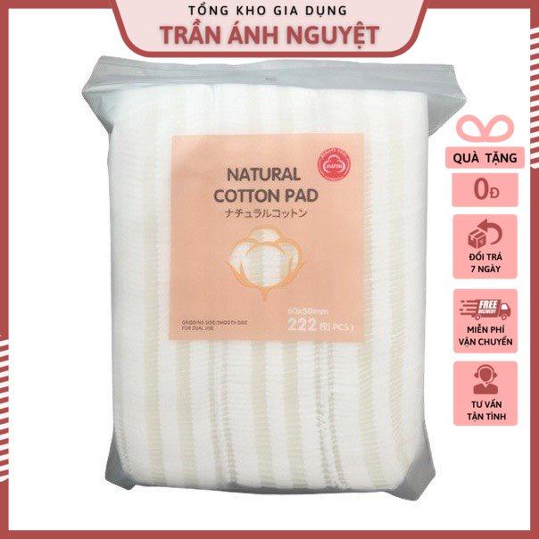 Bông Tẩy Trang Natural Cotton Pads 222 Miếng Nhật Bản Thấm Hút Nhanh Chóng, Tẩy Sạch Bụi Bẩn - Venus Cosmetics