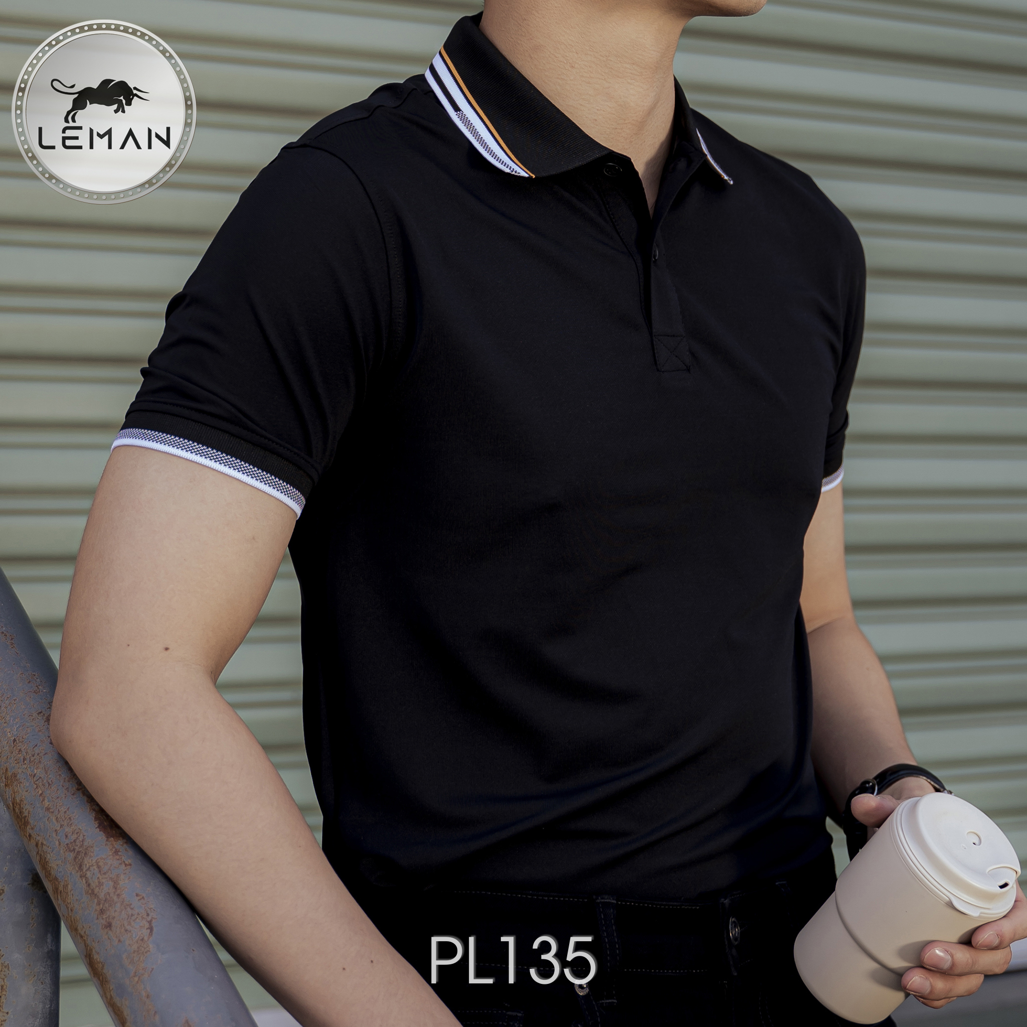 Áo thun polo nam Leman PL135 vải Poly Coolmax pique 215gsm cao cấp form Slim fit năng động