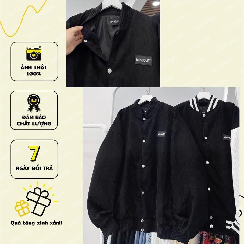 Áo Bomber chữ Miss màu đen unisex ảnh thật bên SSSTore