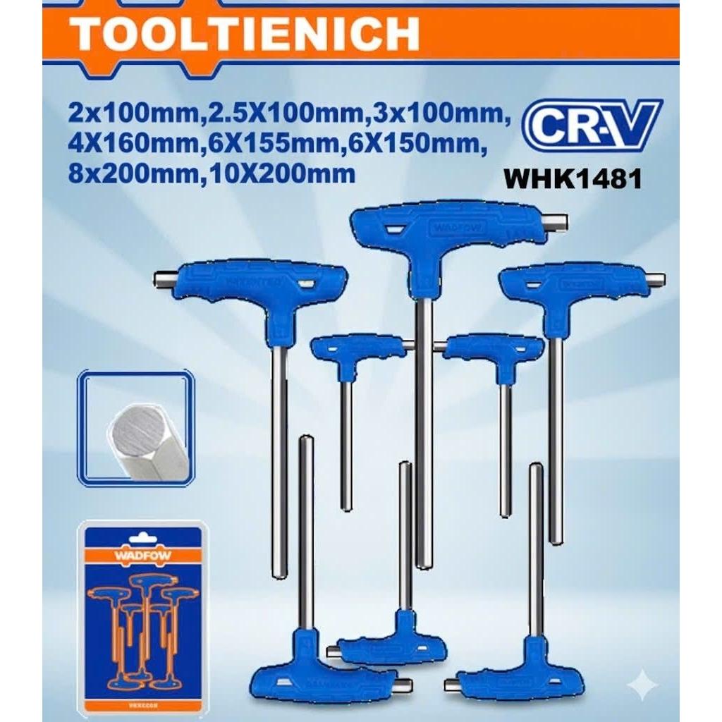 BỘ CỜ LÊ LỤC GIÁC TAY CẦM CHỮ T 8 CHI TIẾT WHK1481 WADFOW - HÀNG CHÍNH HÃNG