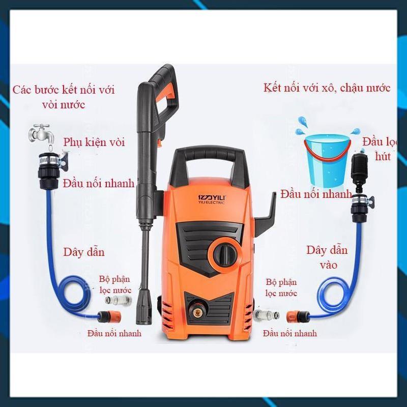 Bơm áp lực cao phun rửa oto xe hơi, xe máy 628 TL tặng gang tay lau xe M 241
