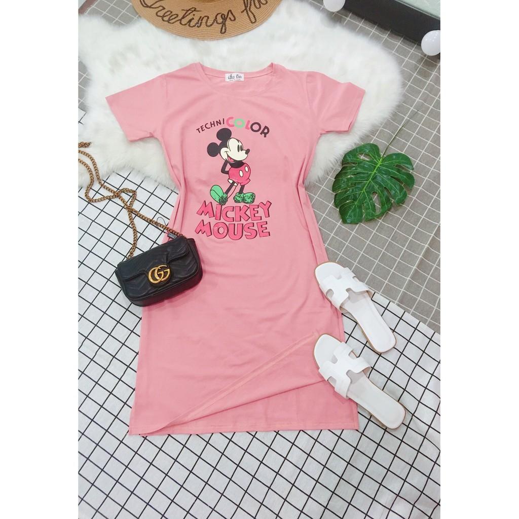 Đầm Thun Mickey From Dài Xẻ Tà mã VD372185