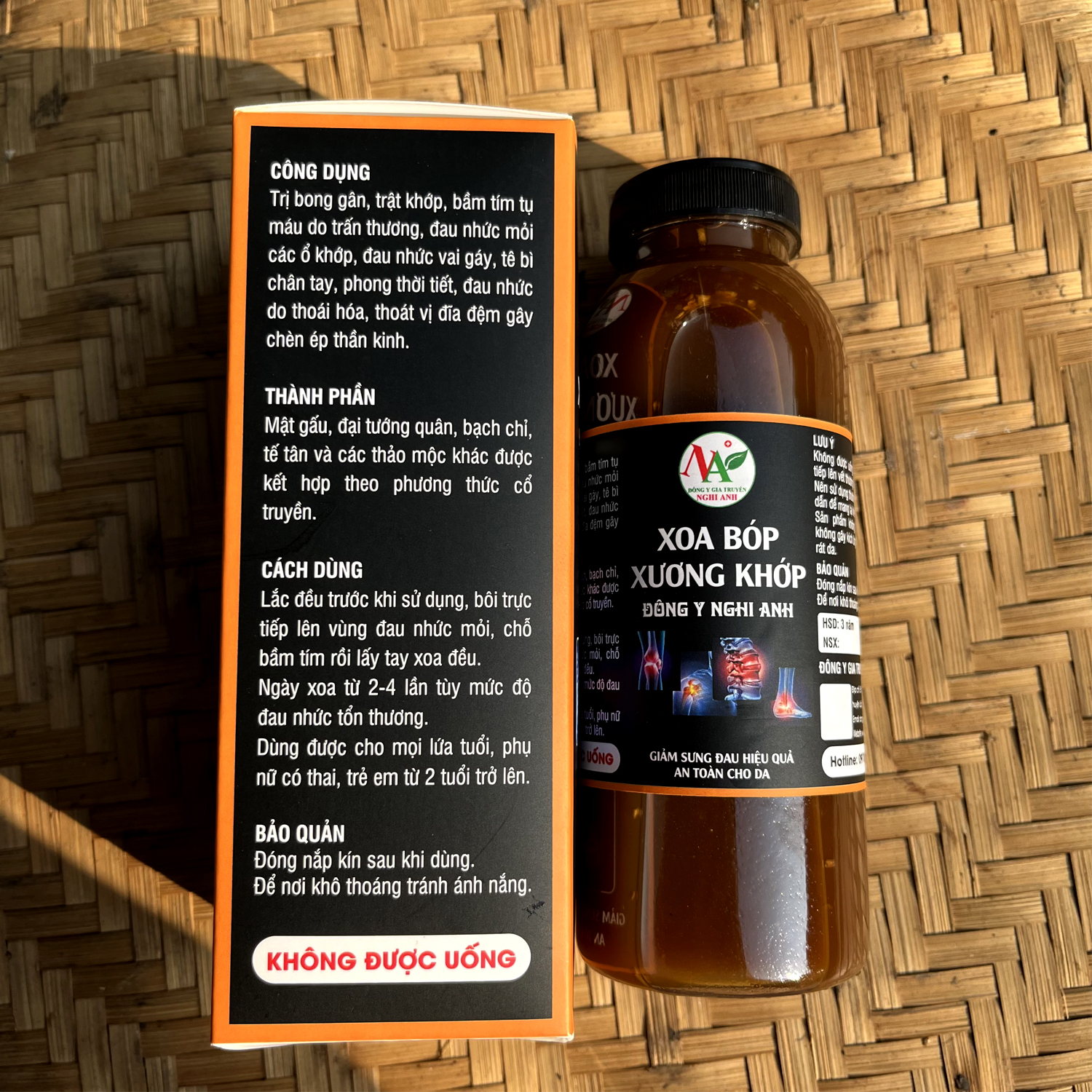 Thảo dược xương khớp Đông Y Nghi Anh hộp 330ml trừ bong gân, trật khớp hết đau nhức dễ chịu cơ thể