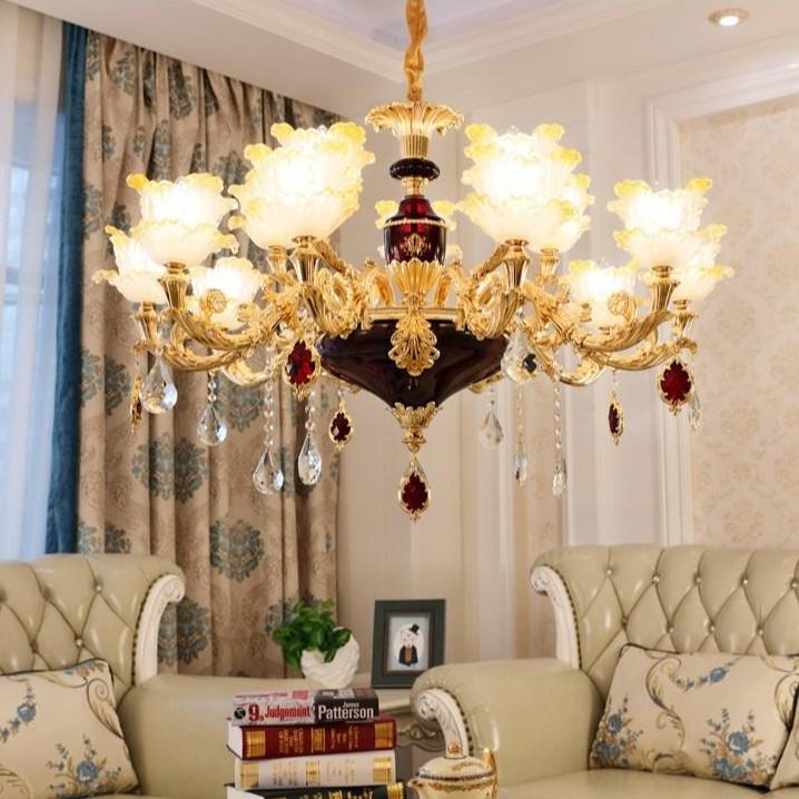 Đèn chùm trang trí nội thất IRELIA phong cách Châu Âu hiện đại loại 15 tay - Tặng kèm bóng LED cao cấp