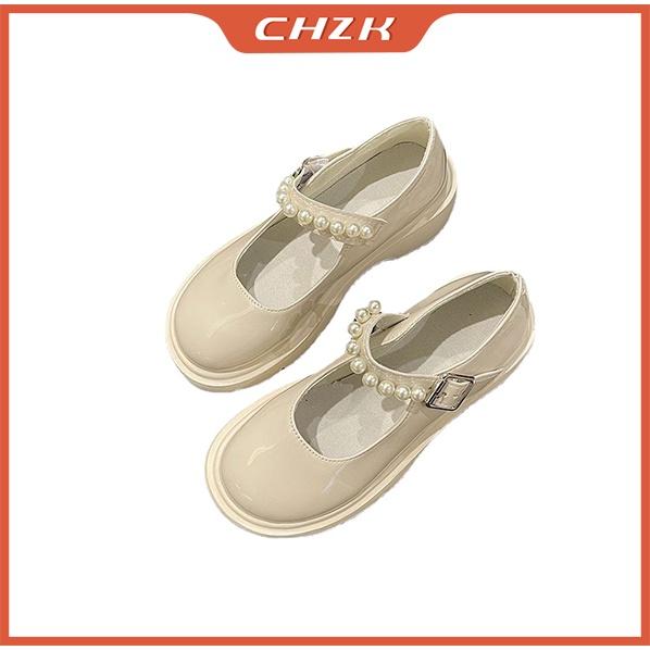 CHZK 【COD 35% off】Giày Da Phong Cách Mary Jane Nhật Bản Xinh Xắn Cho Nữ Giày nữ Lolita