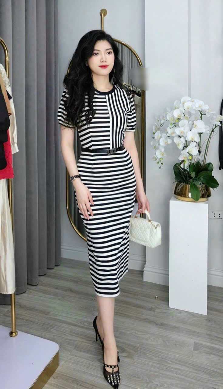ĐẦM BODY THUN SỌC SÊU ĐẸP
