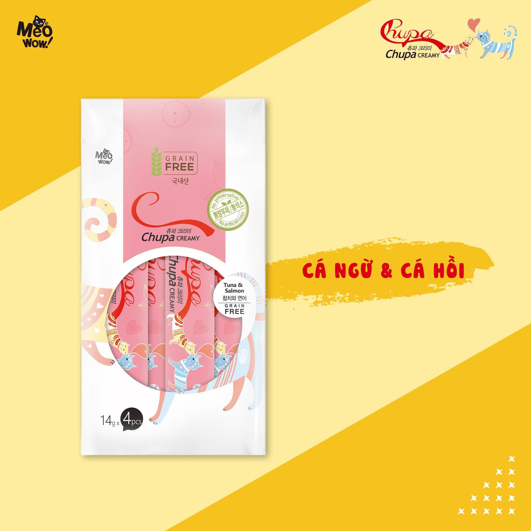 Sốt Dinh Dưỡng Cho Mèo Chupa Creamy Cá Ngừ &amp; Cá Hồi