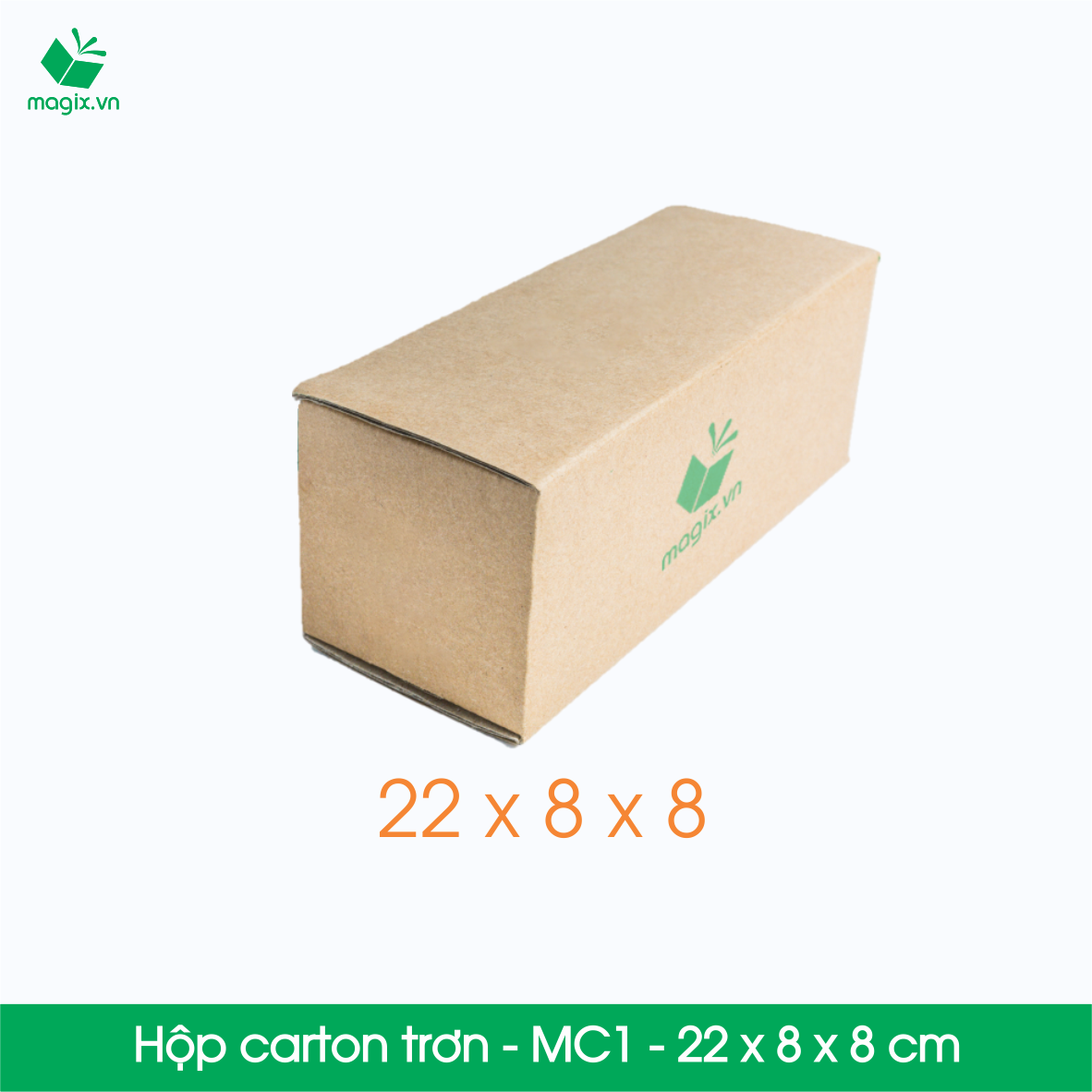 MC1 - 22x8x8 cm - 50 Thùng hộp carton trơn đóng hàng