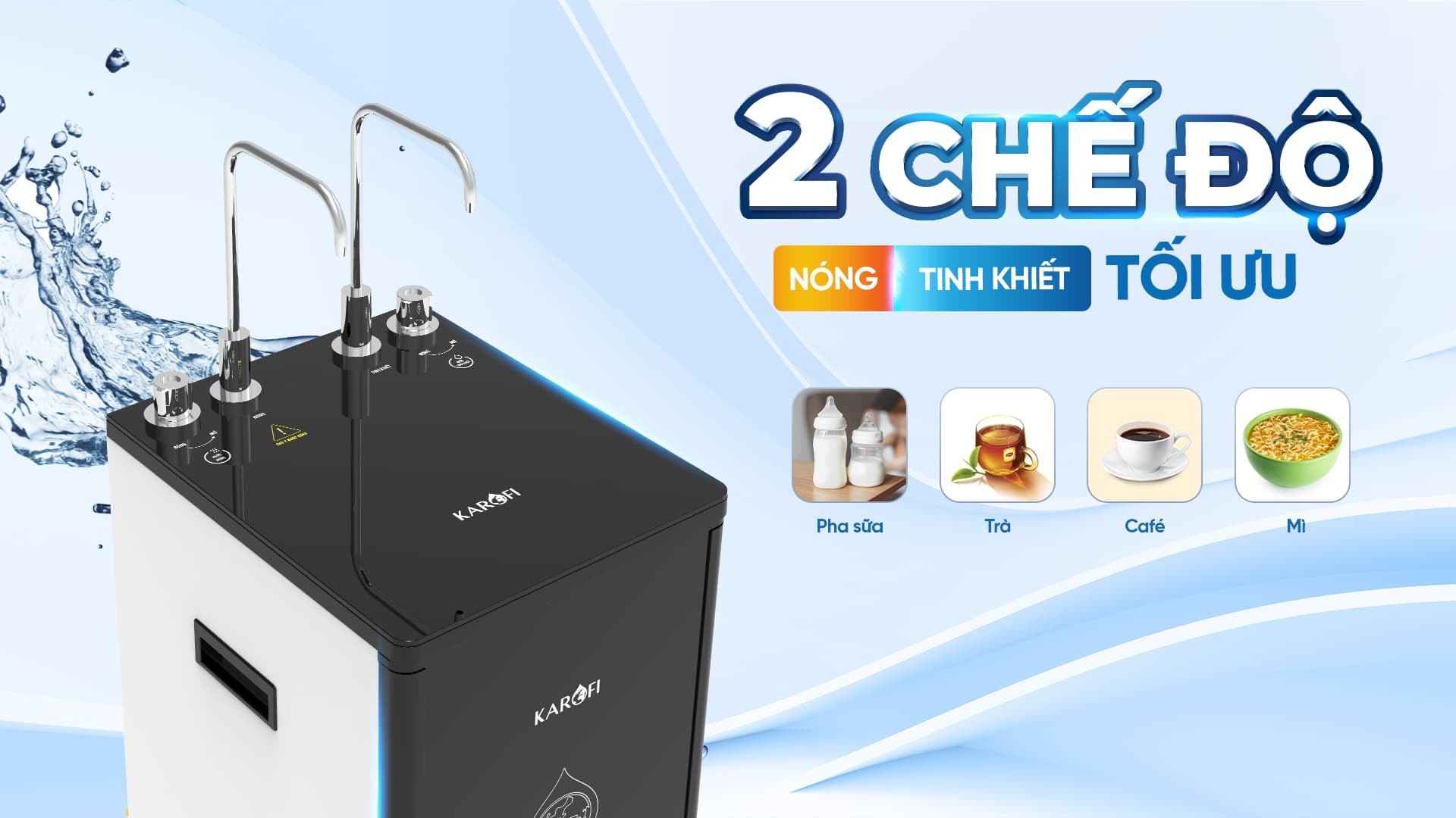 Máy lọc nước nóng nguội 10 lõi lọc Smax Karofi KAH-D10 - Hàng chính hãng