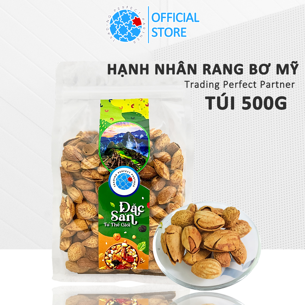 Hạt Hạnh Nhân Mỹ Rang Bơ Trading Perfect Partner túi 500g