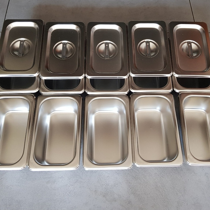 Combo 10 bô khay inox đựng thạch trà sữa