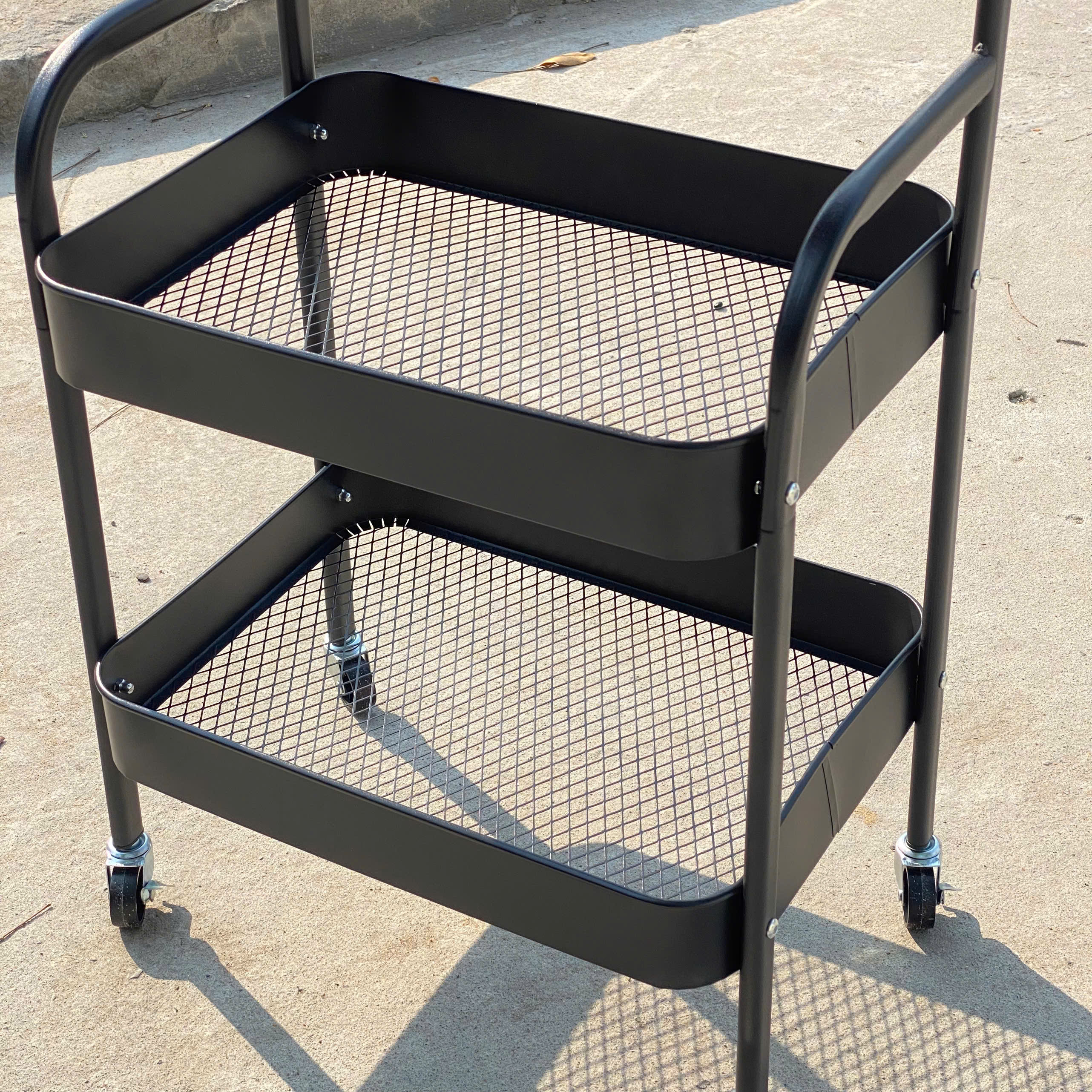 Kệ Đẩy 3 Tầng Mặt Gỗ Đa Năng, Kệ Đựng Đồ Spa, Showrom, Nhà Bếp Đồ Khô Có Bánh Xe