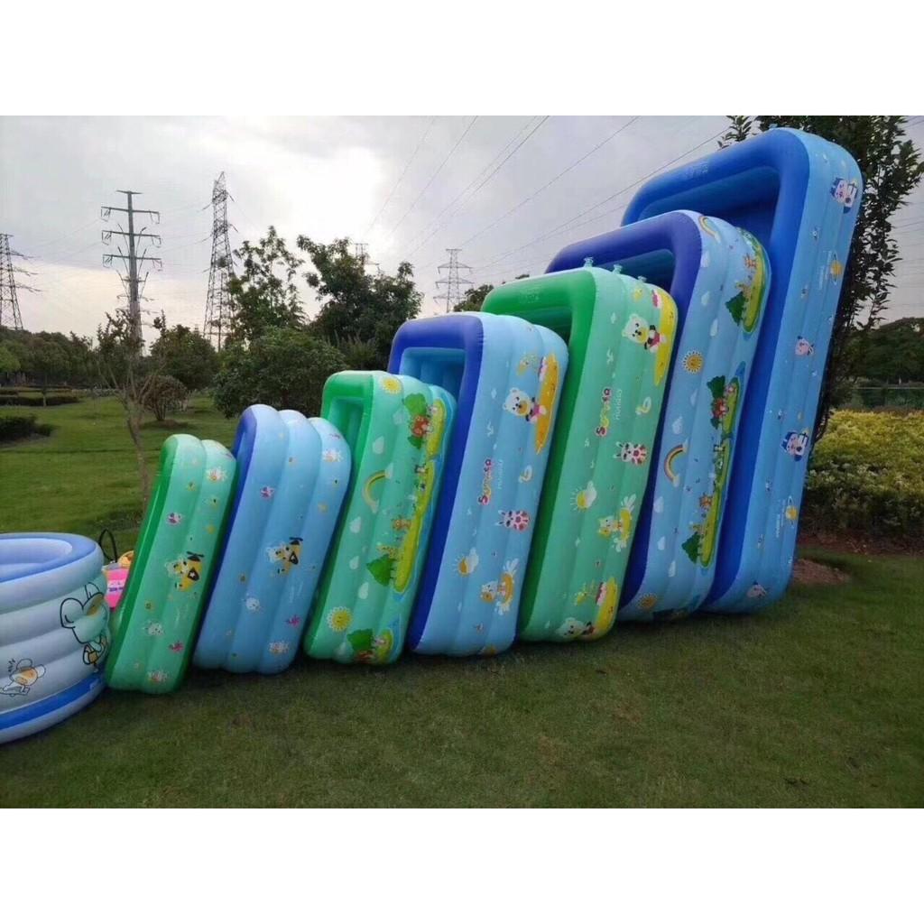 Bể bơi phao có hộp hình chữ nhật tại nhà, ngoài trời nhiều Size