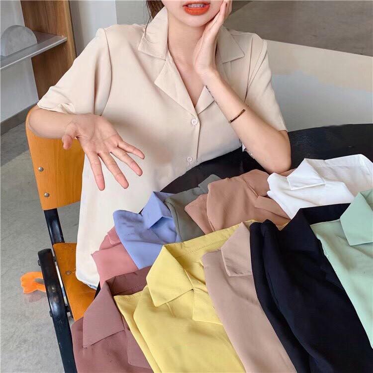 Áo sơ mi nữ cổ vest chất đũi MADELA, kiểu dáng basic thanh lịch ,dễ phối đồ mặc đi chơi , đi làm đều đẹp , có nhiều màu và đủ size để lựa chọn