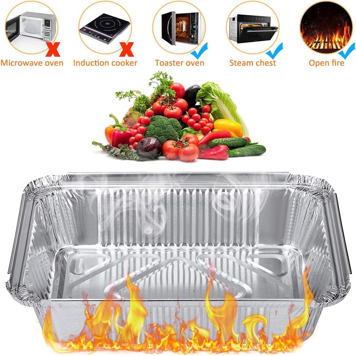 Khay Nướng Thịt Nướng Bằng Nhôm Có Nắp 20 Cái Khay Dùng Một Lần 700Ml Hoàn Hảo Cho Việc Nấu Nướng Phục Vụ Nhà Bếp