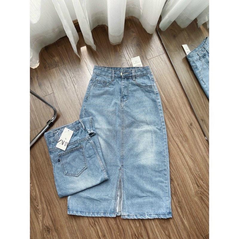 CHÂN VÁY DENIM XẺ TRƯỚC HOT TREND - JEASN#930