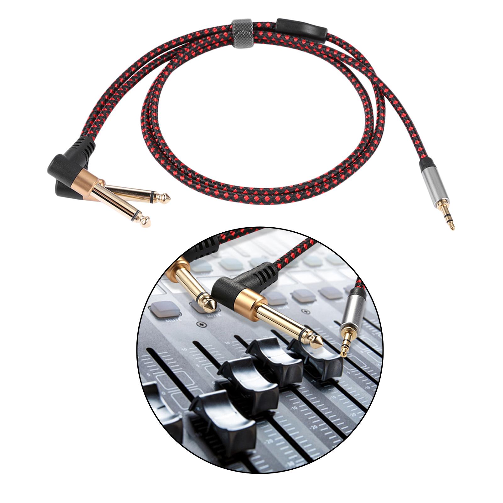 3.5 mm to 2 X 6.35 mm, Gold-Plated 3.5mm 1/8" TRS Male to Dual 6.35mm 1/4" TS Male Mono Audio Splitter Cable for Smartphone, Amplifiers
