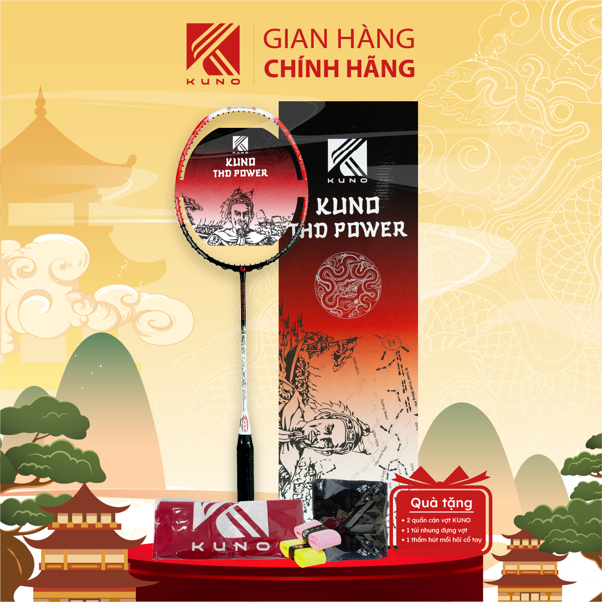 Vợt cầu lông KUNO THD POWER cây vợt công thủ toàn diện, hướng công, bản thiết kế lịch sử mang nhiều ý nghĩa
