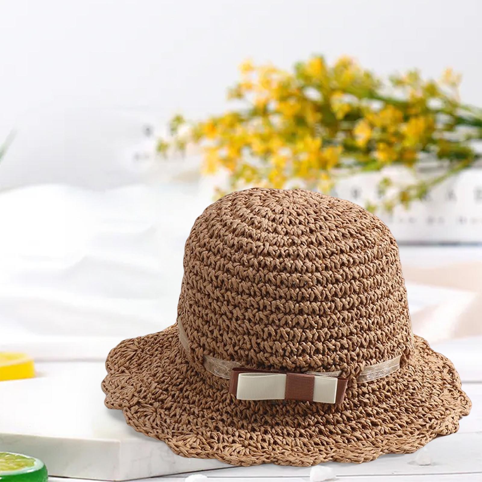 Summer Straw Kids Sun Hat Summer Beach Hat Wide Brim for Vacation