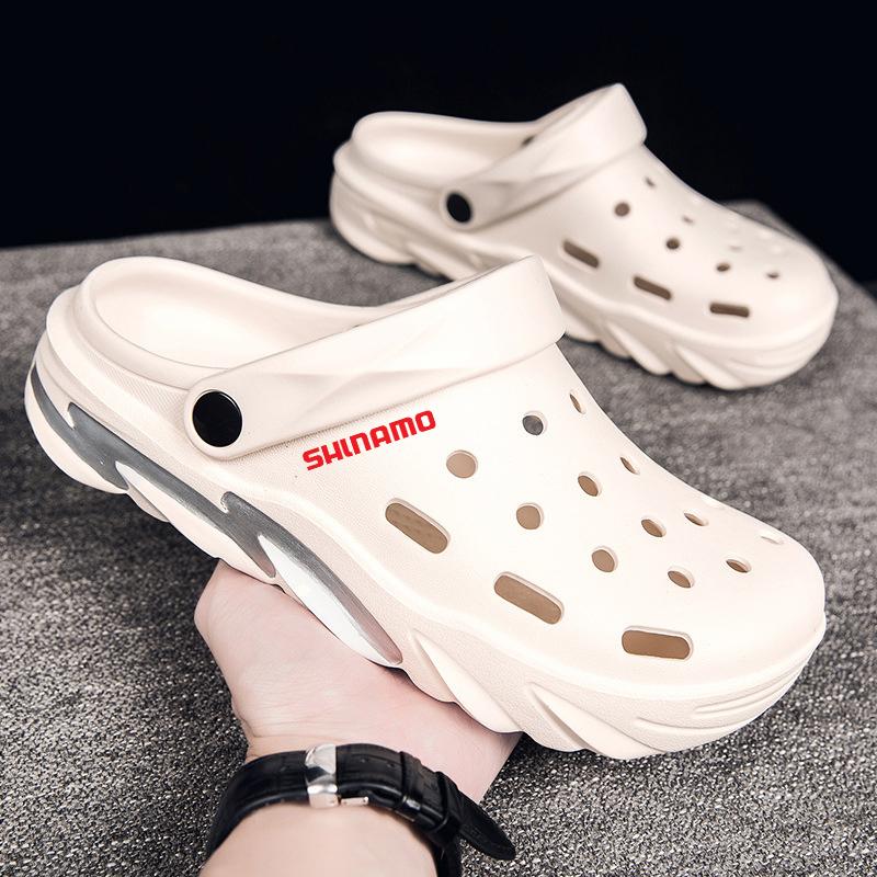 Mùa Hè 2023 Mới Thể Thao Nam Chống Trơn Trượt Câu Cá Giày Sandal Size Lớn Ngoài Trời Thường Thoáng Khí Giày Sandal Đi Biển giày Color: black 8 Shoe Size: 40
