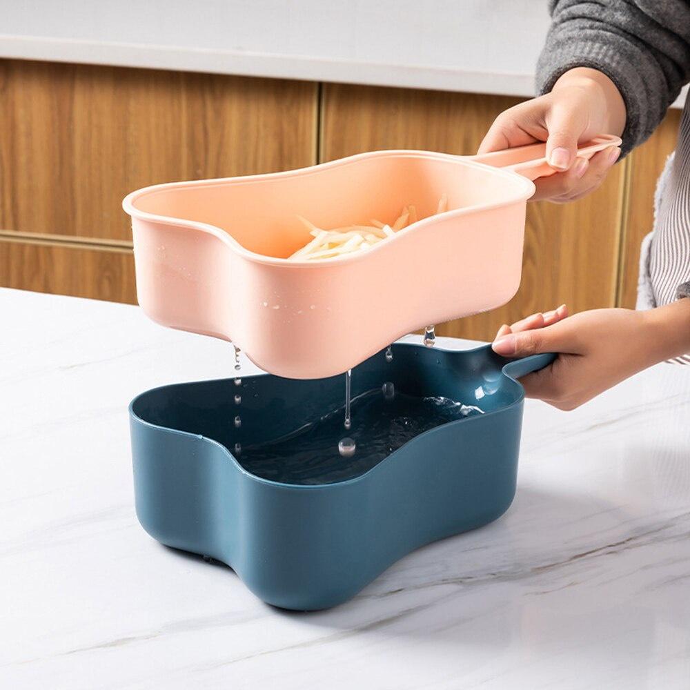 Stainless Steel Multi-function Vegetable Peeler Kitchen Tools Cutter Fruit Potato Carrot Grater Strainer Drain Basket Gadget