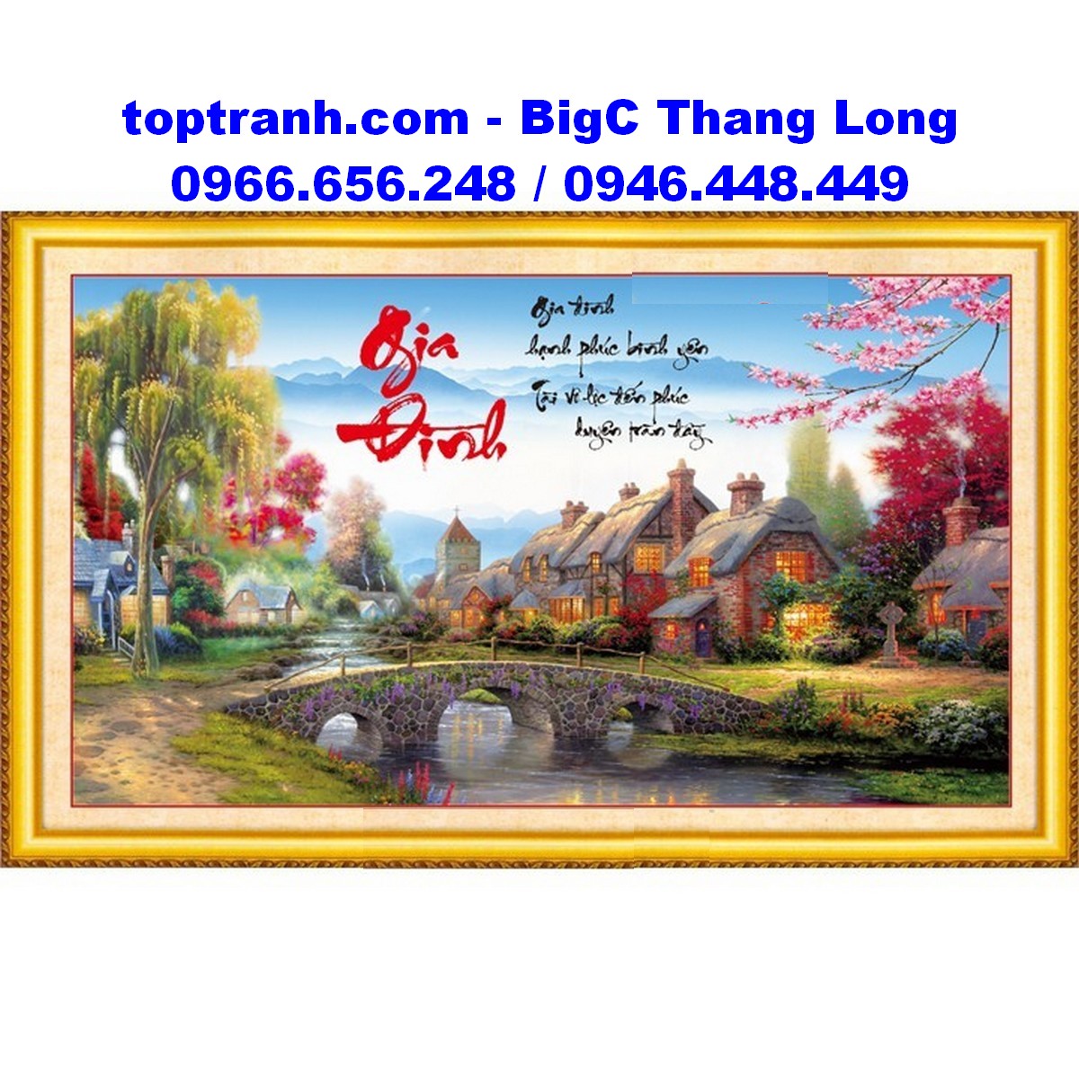 Tranh thêu chữ thập chữ gia đình 88803 chưa thêu