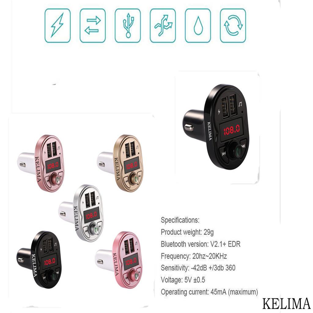 Car Wireless USB Bluetooth Stereo Audio Receiver Adapter Charger Black