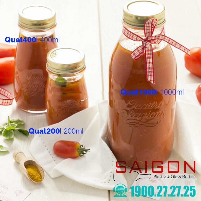 Chai thủy tinh Italia Quattro Stagioni 200ml - 400ml - 1000ml