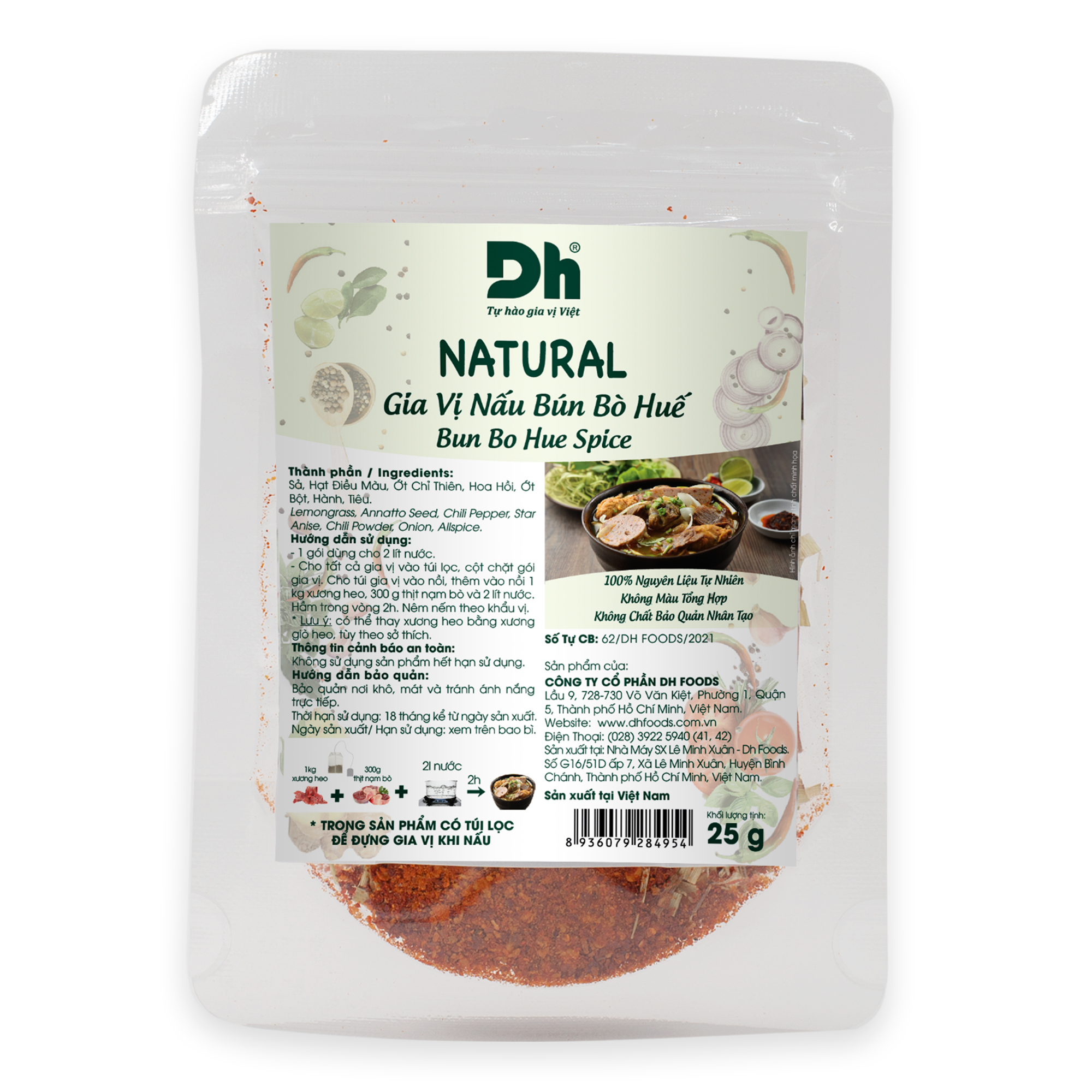 Combo 2 gói NATURAL Gia Vị Nấu Bún Bò Huế Dh Foods