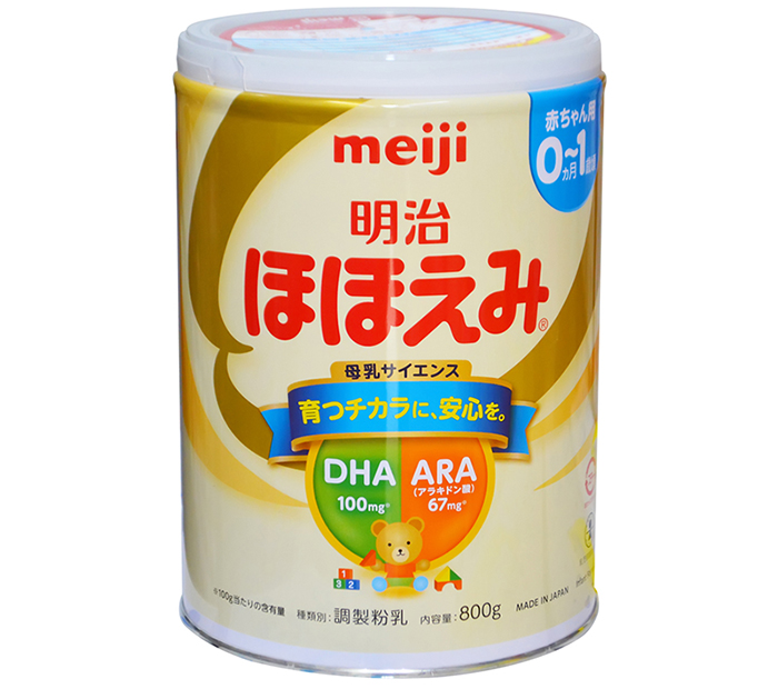 Sữa bột công thức Meiji Hohoemi Milk cho bé 0 đến 12 tháng tuổi (800g) - Nhập khẩu Nhật