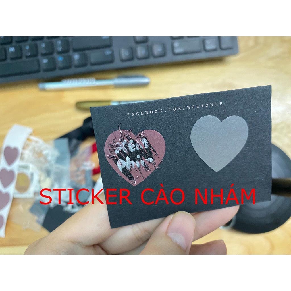 Sticker hình tim cào nhám trang trí scrapbook,làm game bad bed, trò chơi drinking