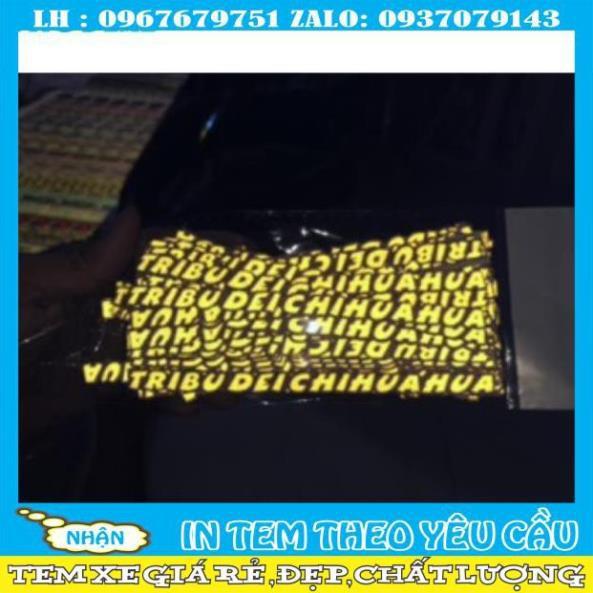 Tem dán kính nón full face phản quang 1x14,5cm