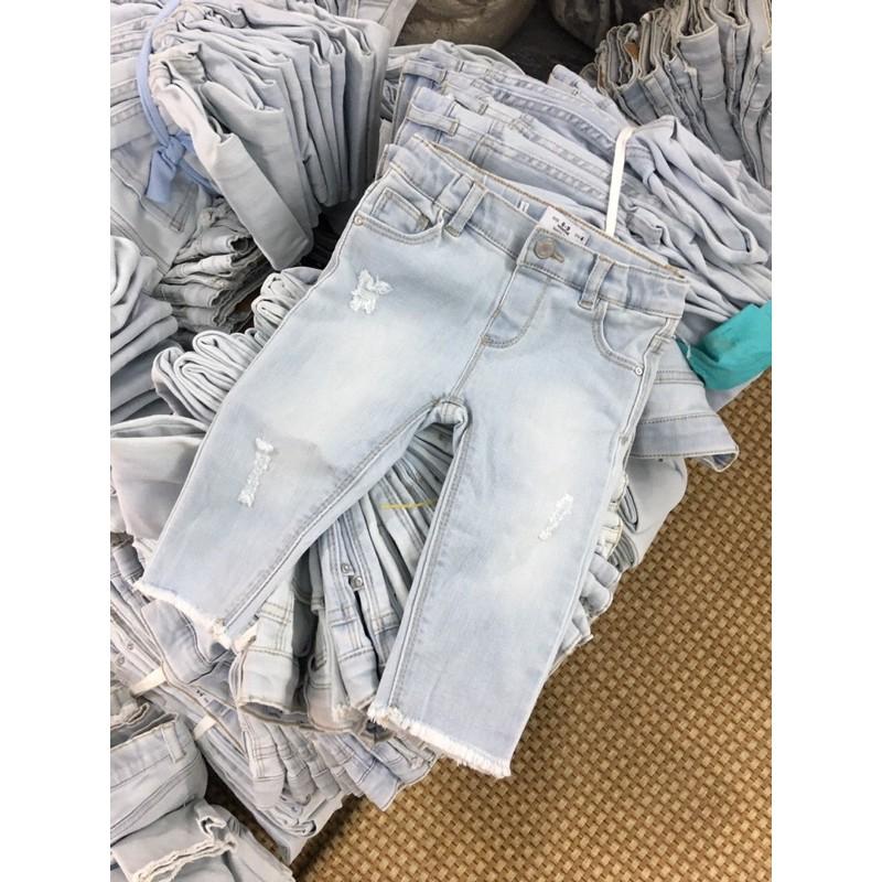 Quần jeans xanh mài cho bé gái hàng du xin