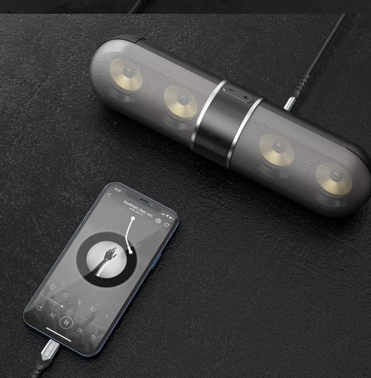 Jack Chuyển Wiwu AUX Stereo Cable 3.5mm To USB- C YP03 Chất Liệu Hợp Kim Nhôm Chất Lượng Cao, Bền Bỉ - Hàng Chính Hãng