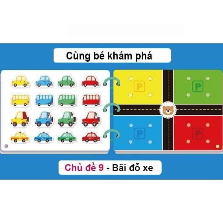 Học liệu bóc dán Montessori 17 chủ đề cho bé, đồ chơi bảng bận rộn busy tiếng Anh