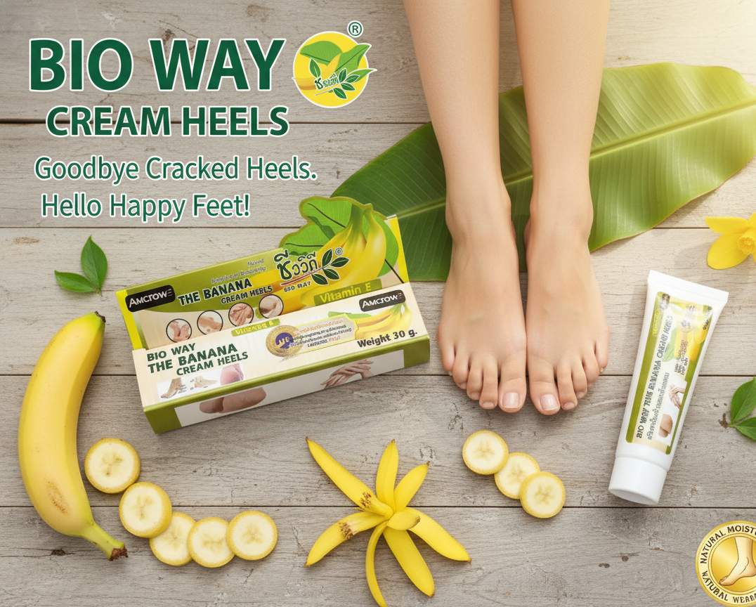 Kem chuối dưỡng da tay và nứt gót chân BIO WAY THE BANANA CREAM HELLS - Thailan