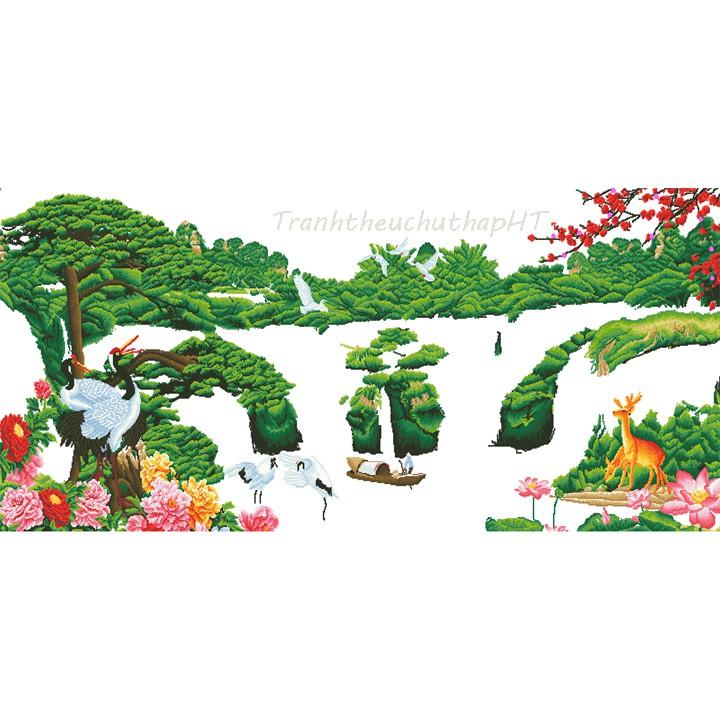 Tranh thêu chữ thập Phong cảnh lưu thủy sinh tài LV3314 - tự thêu