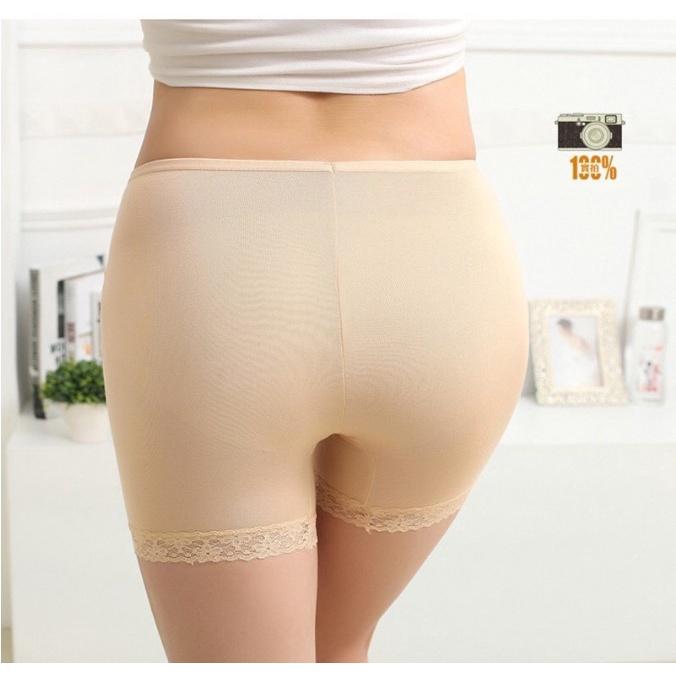 Quần mặc váy cotton lạnh pha ren mặc trong váy chất cotton phối ren đùi