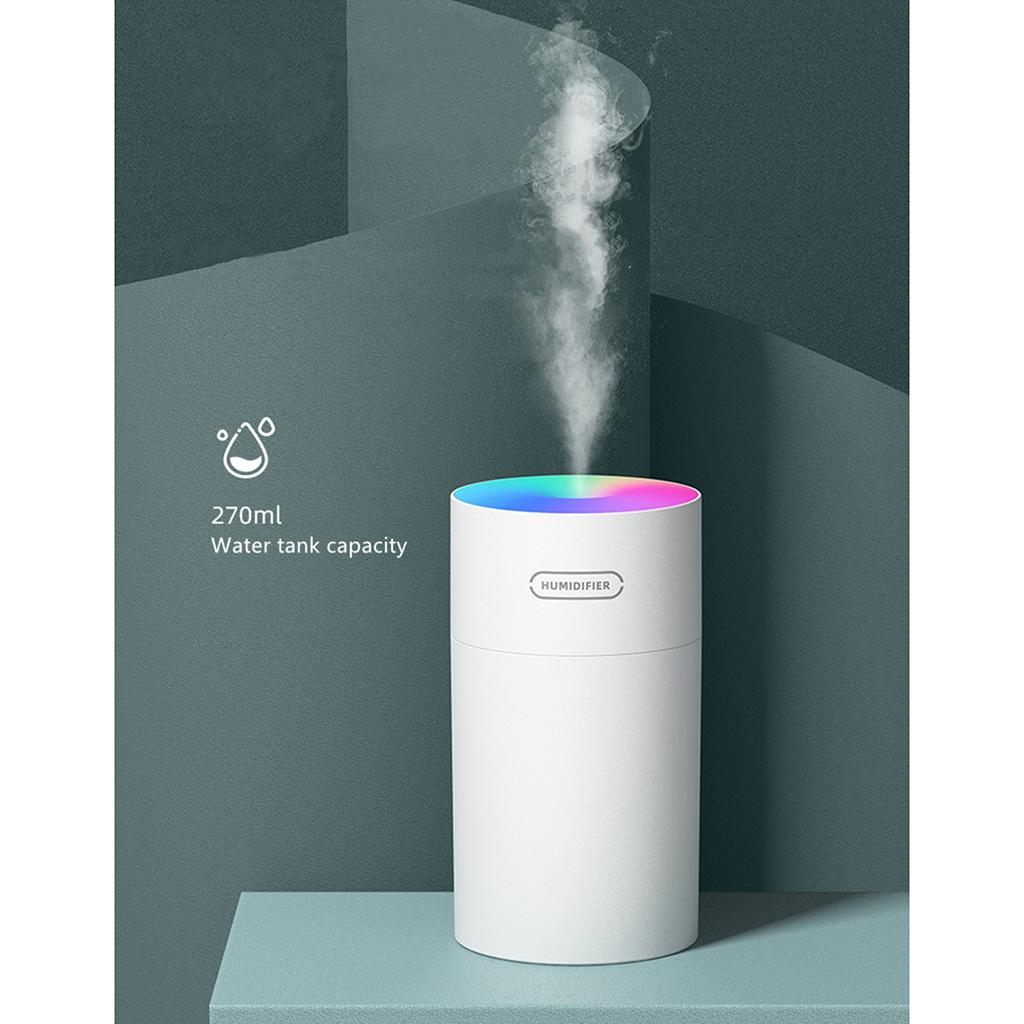 2pcs Mini Portable USB 7 LED Light Air Humidifier Diffuser Mist Purifier Office Desk 270ml