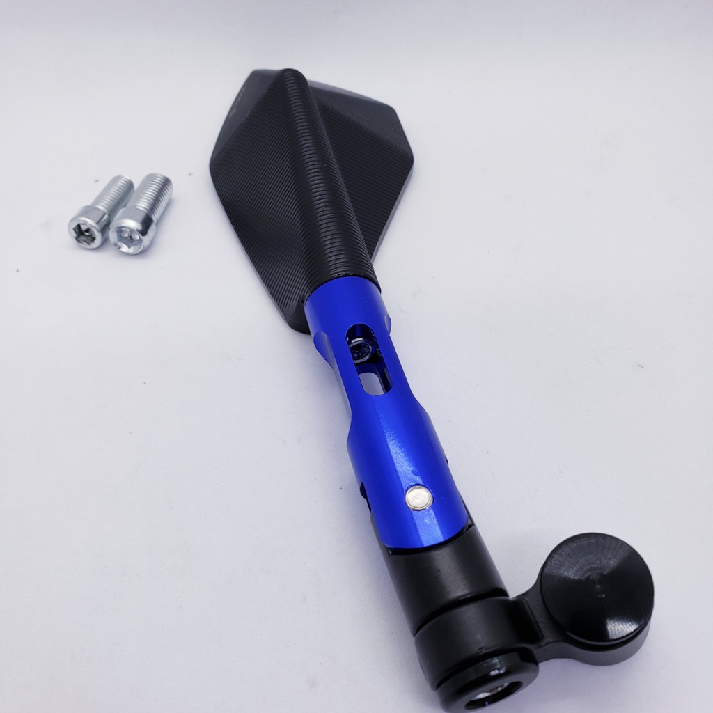 Gương chiếu hậu Rizoma 5 cạnh nhôm CNC cao cấp Màu xanh dành cho các dòng xe máy - TKA-DG66xanh