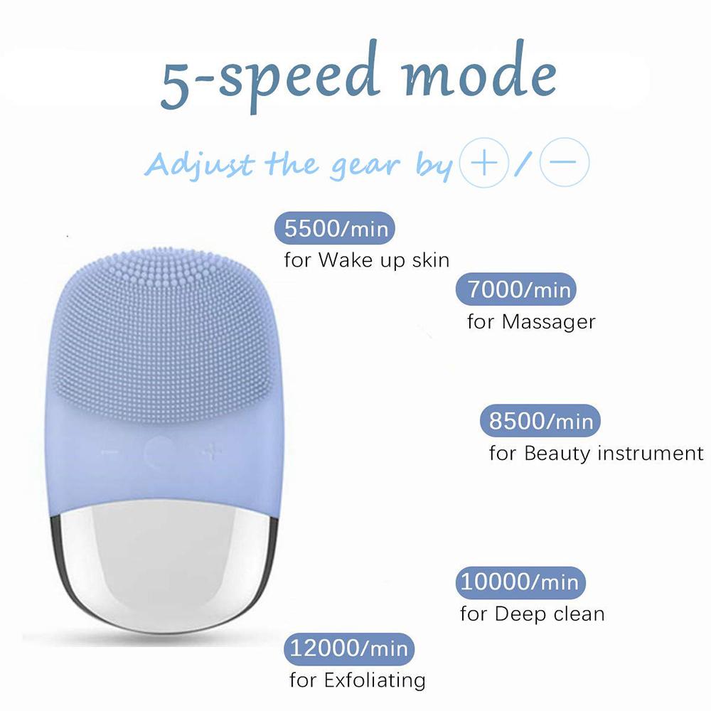 Làm Sạch Da Mặt Bàn Chải Silicon Chống Thấm Nước Máy Mát Xa Da Mặt Chà Rửa Loại Bỏ Mụn Đầu Đen Sâu Làm Sạch Và Tẩy Tế Bào Chết