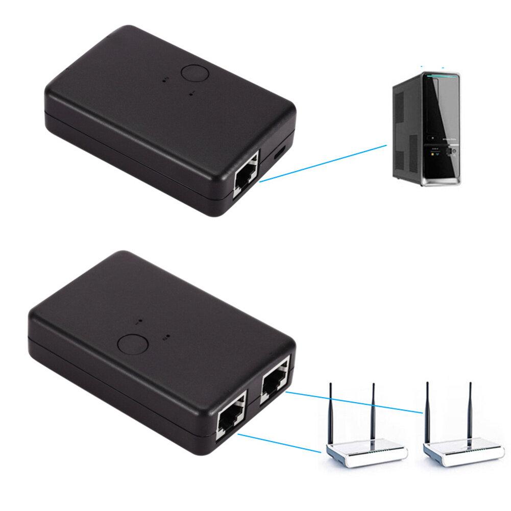 Bộ chuyển mạng Rj45 không cần cắm 2 Trong 1 Ra Mạng Nội bộ Bên ngoài Tự do Chuyển đổi Bộ điều hợp Chia sẻ Mạng Máy tính