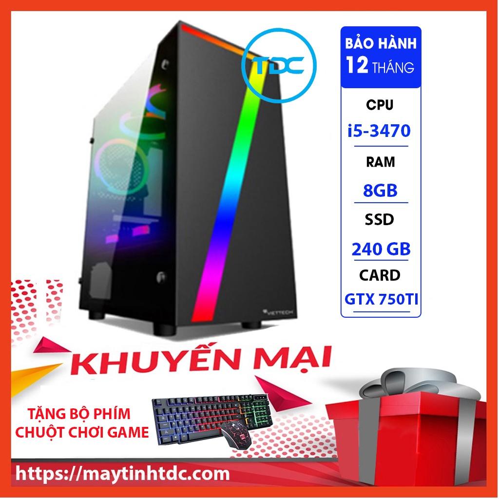 MAX PC GAMING X7 CPU Core i5-3470 Ram 8GB SSD 240GB GTX 750TI Chơi PUBG,LOL,CF,Fifa4,Đế chế Tặng Bộ Phím Chuột Game