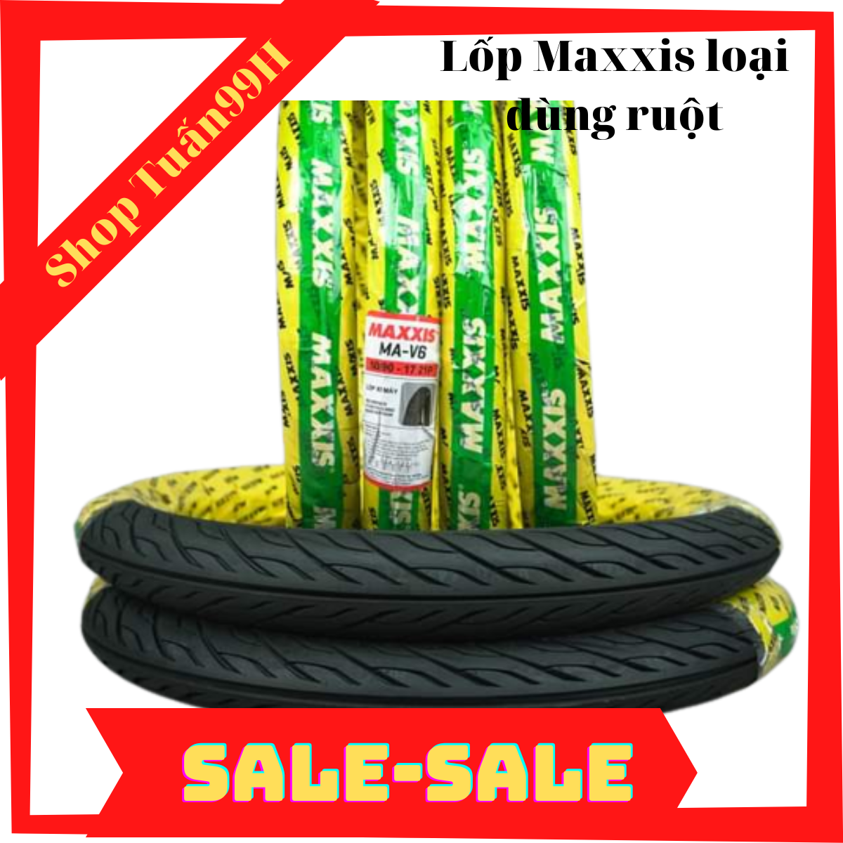 Lốp ( Vỏ ) xe máy hiệu Maxxis loại dùng ruột gai xương cá size 50-60-70-80