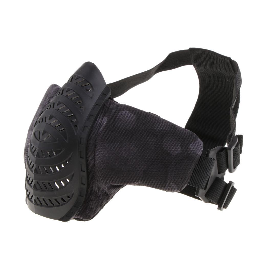 Foldable Half Face Mesh Mask Army Style Comfortable Adjustable Lower Face Protective Mask