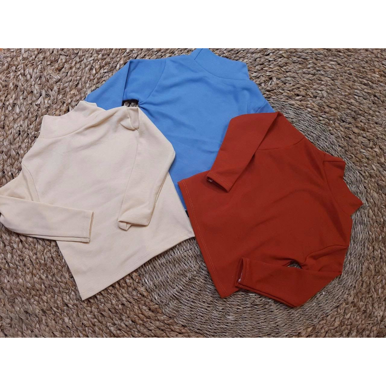 Combo 3 áo thun cotton len tăm giữ nhiệt cho bé gái