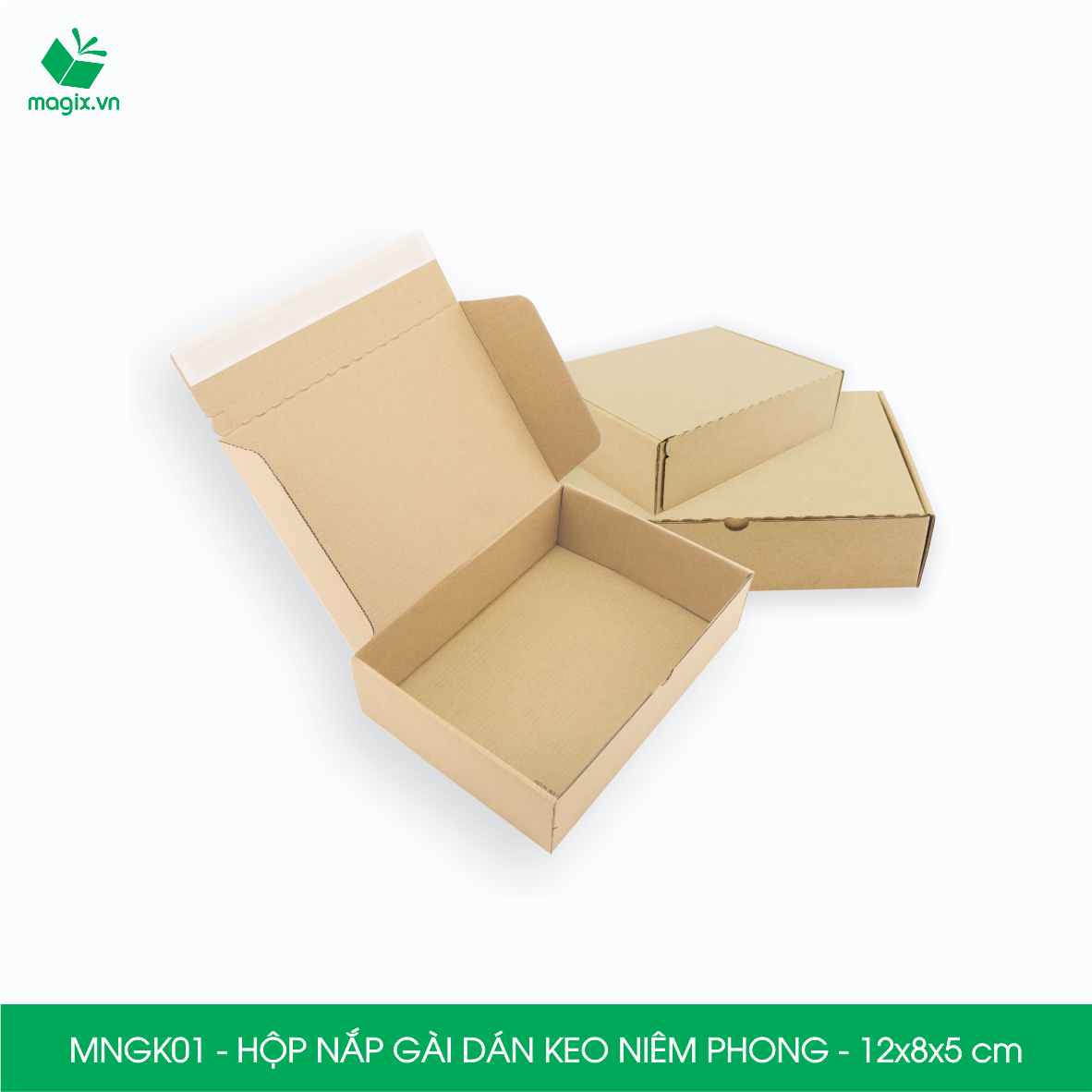 MNGK01 - 12x8x5 cm - COMBO 60 HỘP CARTON NẮP GÀI HÔNG CÓ KEO NIÊM PHONG - THÙNG HỘP CARTON ĐÓNG HÀNG