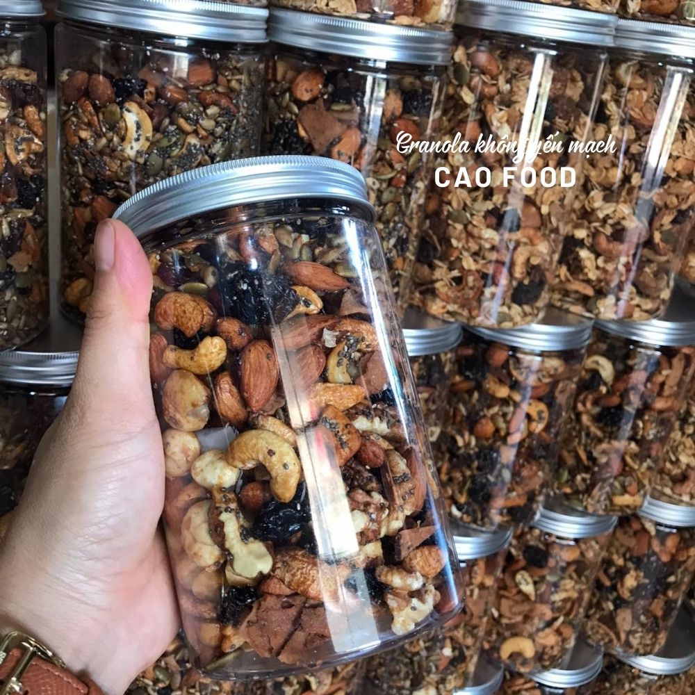 Granola siêu hạt không yến mạch nướng mật ong CAO Food từ hạt dinh dưỡng cao cấp 100% không đường