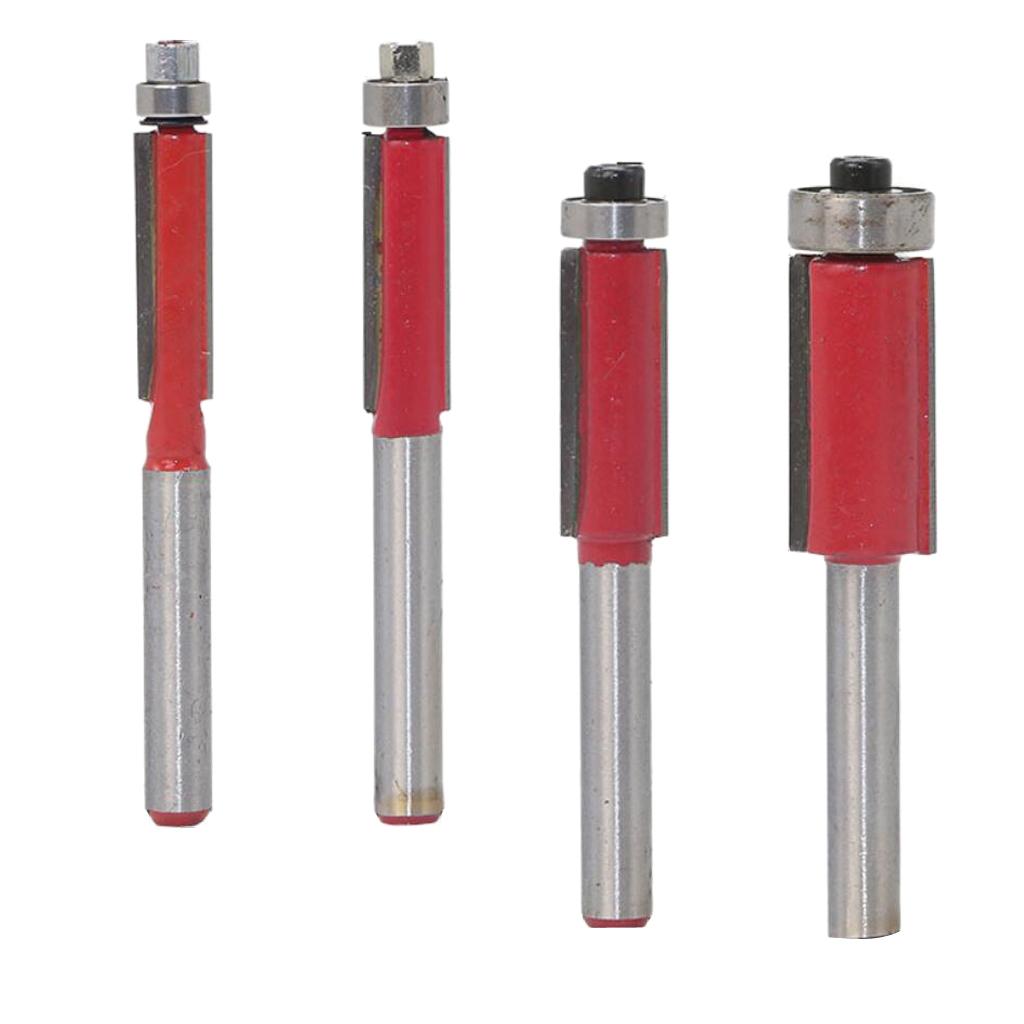 4 Miếng Xả Viền Router Bit 1/4 ''Dụng Cụ Làm Rau Cau Rãnh Router Bit Bộ